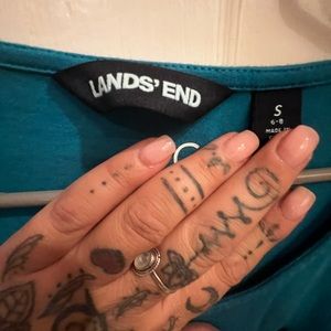 Lands End long dress with belt.